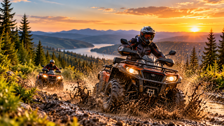 ATV în acțiune pe traseu off-road