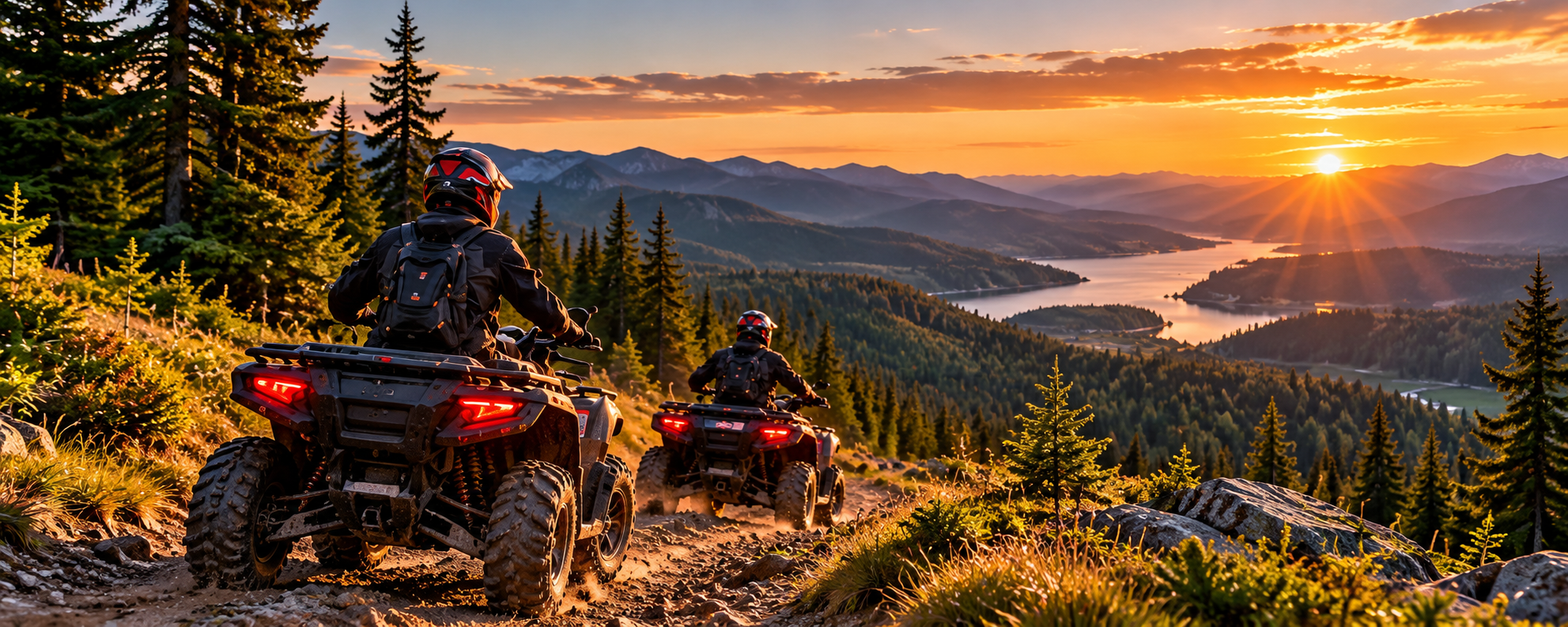 Două ATV-uri pe traseu montan