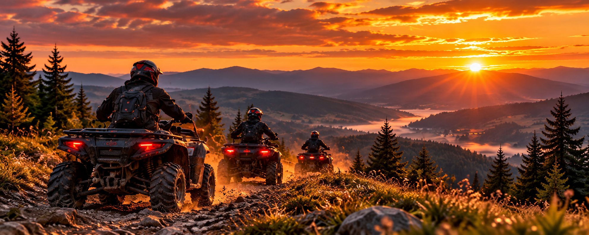 ATV la apus pe culmile din Mărișel
